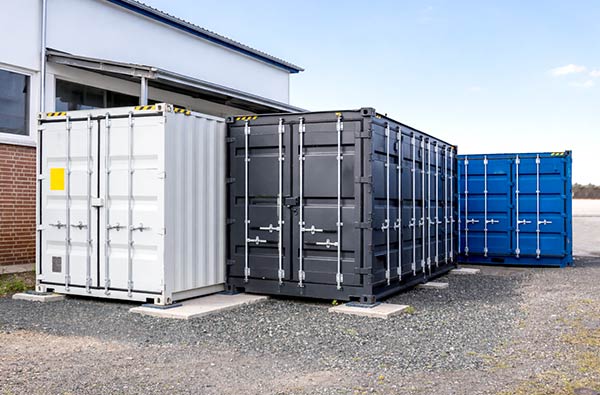 Drei Baustellen-Container